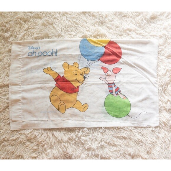Vintage Oh Pooh Winnie the Pooh and Piglet Balloons Pillow Case - Picture 5 of 5
